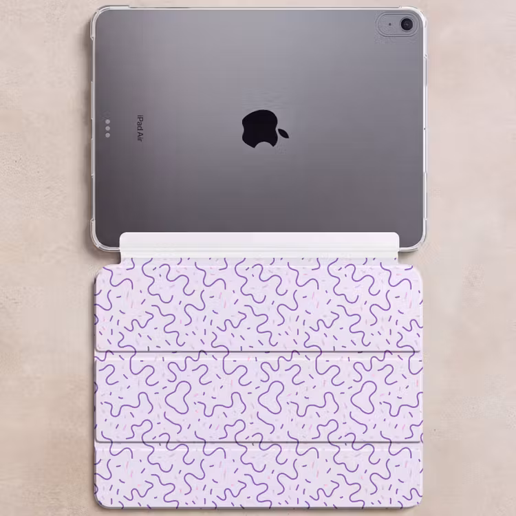 iPad hoes - Paars - Abstract - Memphis - Retro - Spikkels - Patroon — 6