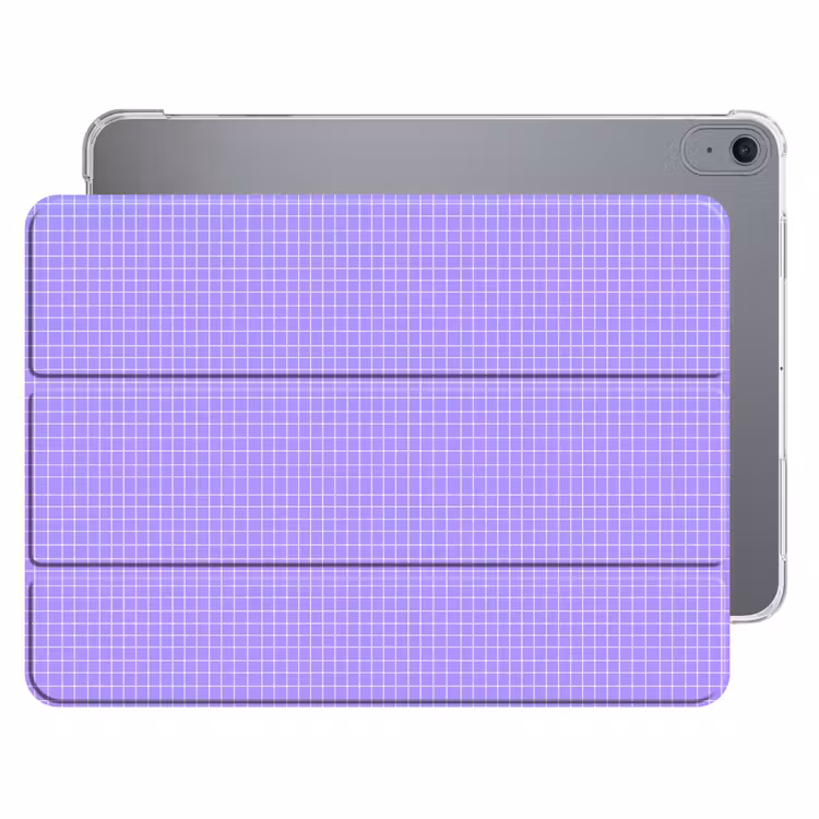 iPad hoes - Paars - Geometrisch - Raster - Minimalistisch - Patroon — 1