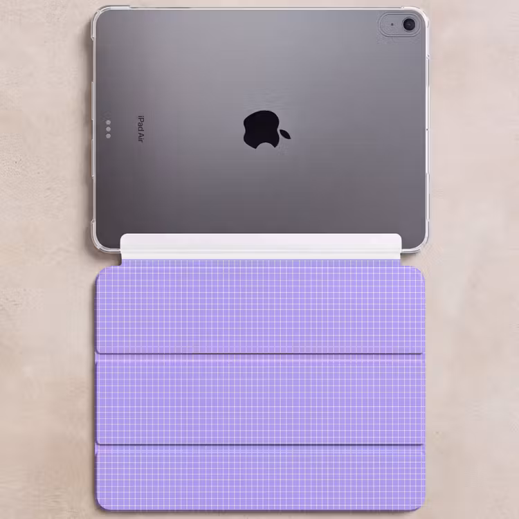 iPad hoes - Paars - Geometrisch - Raster - Minimalistisch - Patroon — 6