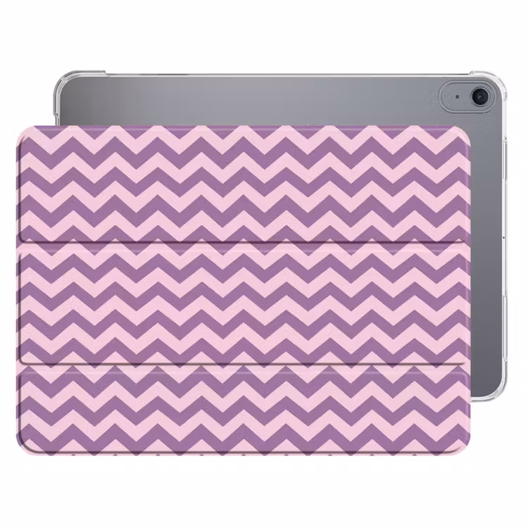 iPad hoes - Paars - Roze - Geometrisch - Chevron - Zigzag - Patroon — 1