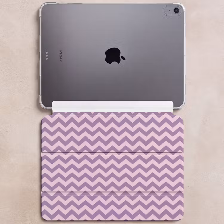 iPad hoes - Paars - Roze - Geometrisch - Chevron - Zigzag - Patroon — 6