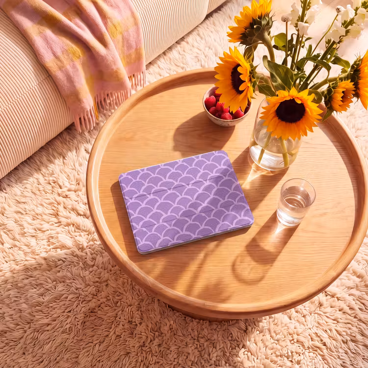iPad hoes - Paars - Schubber - Schelpen - Handgetekend - Patroon — 2