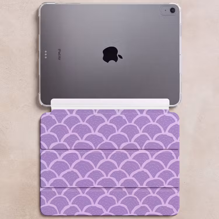 iPad hoes - Paars - Schubber - Schelpen - Handgetekend - Patroon — 6