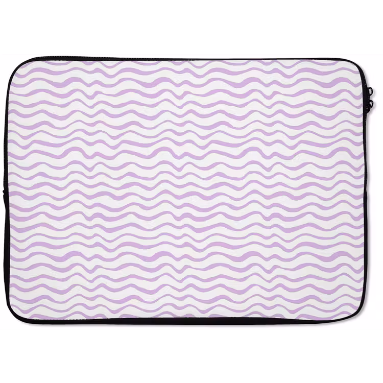 Laptophoes - Lila - Geometrisch - Golfjes - Lijnen - Patroon — 1