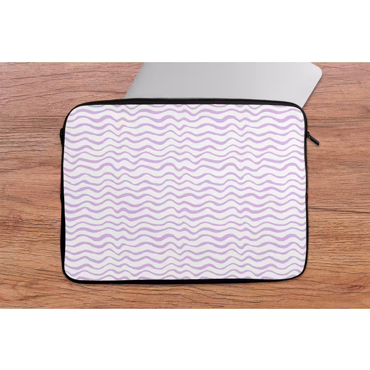 Laptophoes - Lila - Geometrisch - Golfjes - Lijnen - Patroon — 2