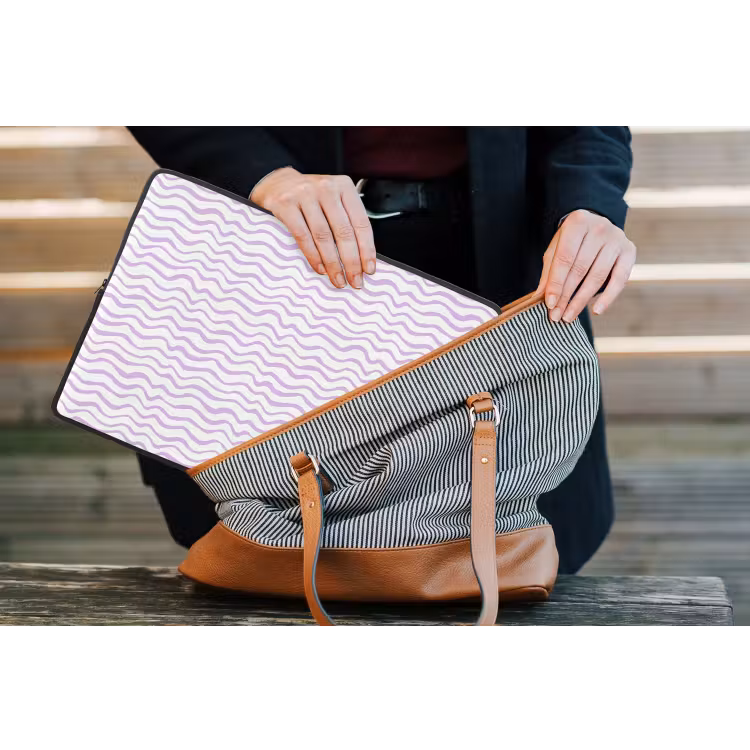 Laptophoes - Lila - Geometrisch - Golfjes - Lijnen - Patroon — 4