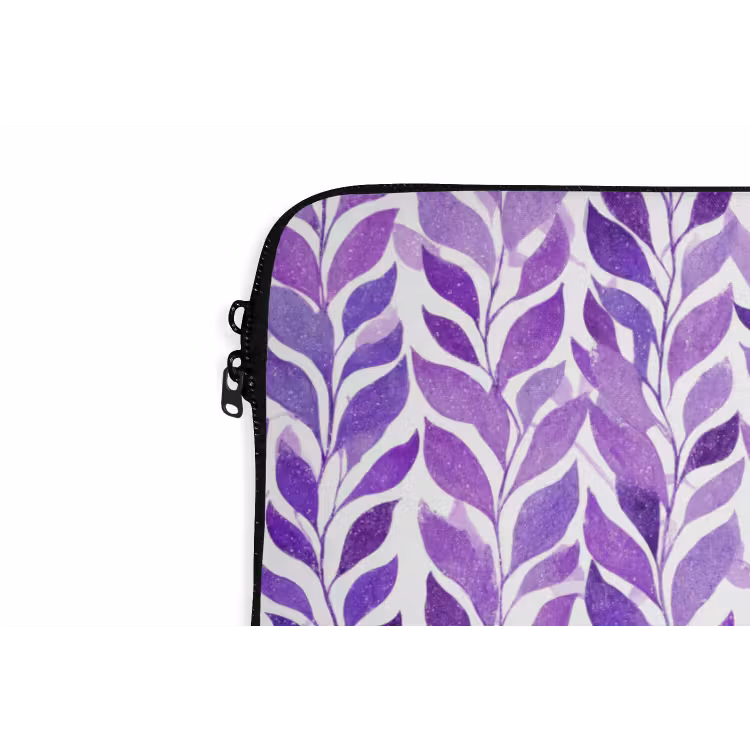 Laptophoes - Paars - Botanisch - Bladeren - Aquarel - Takken - Patroon — 5