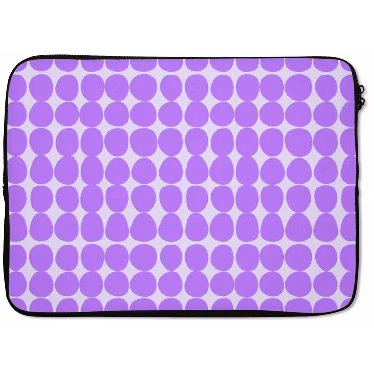 Laptophoes - Paars - Geometrisch - Stippen - Polka Dot - Patroon — 1