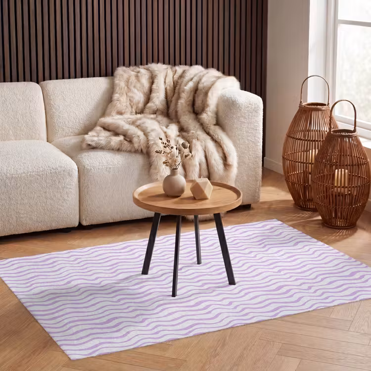 Vloerkleed - Lila - Geometrisch - Golfjes - Lijnen - Patroon — 3