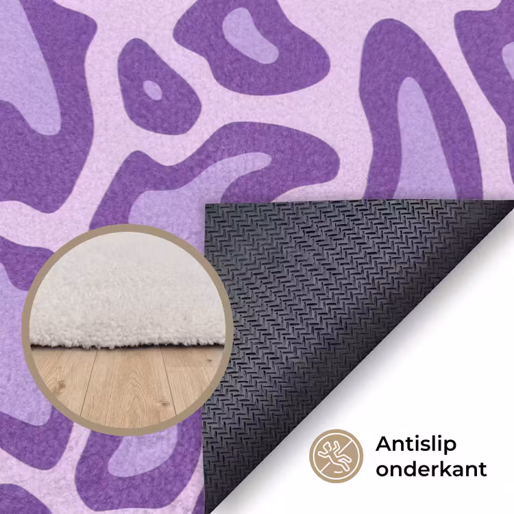 Vloerkleed - Paars - Abstract - Luipaard - Vlekken - Groovy - Patroon — 4