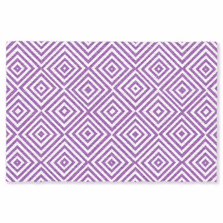 Vloerkleed - Paars - Geometrisch - Ruiten - Concentrisch - Patroon — 1