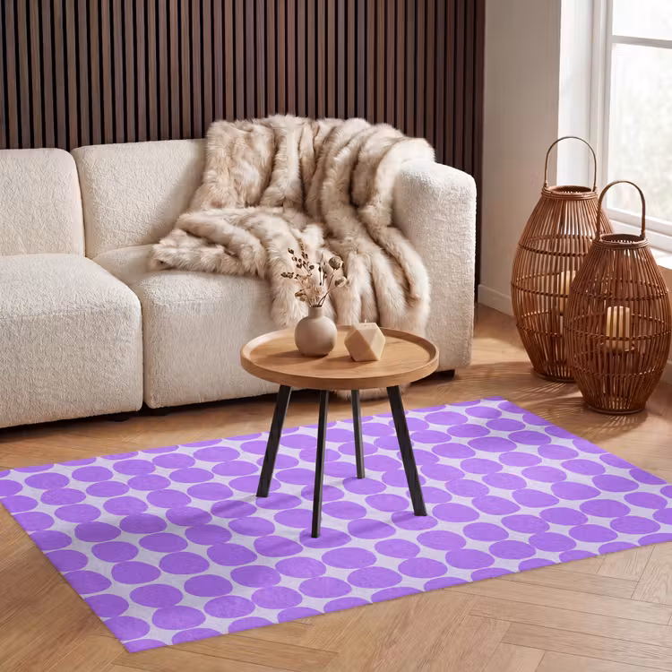 Vloerkleed - Paars - Geometrisch - Stippen - Polka Dot - Patroon — 3