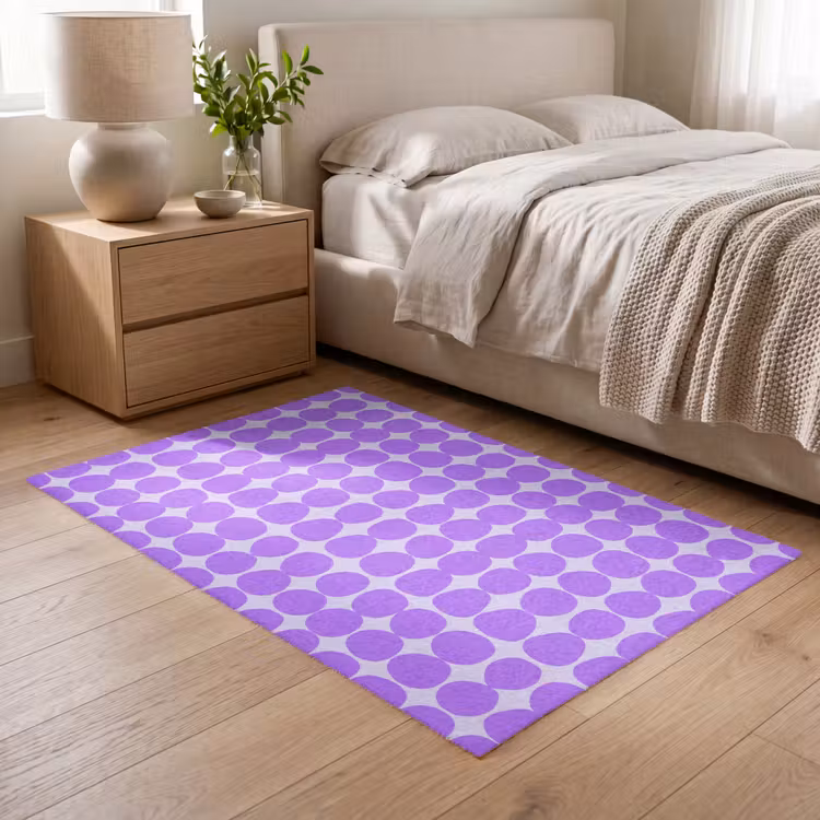 Vloerkleed - Paars - Geometrisch - Stippen - Polka Dot - Patroon — 5