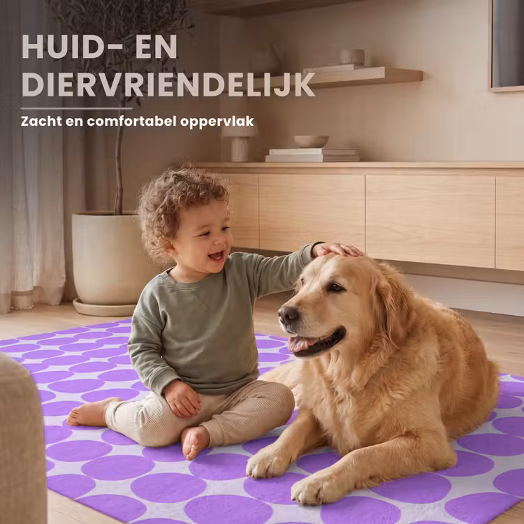Vloerkleed - Paars - Geometrisch - Stippen - Polka Dot - Patroon — 6
