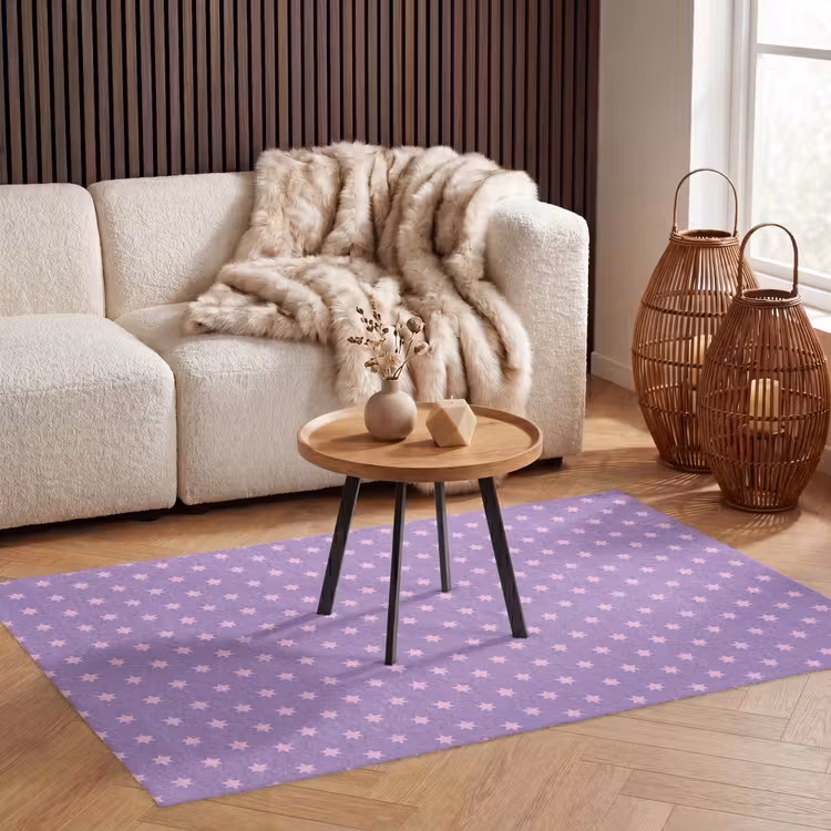 Vloerkleed - Paars - Roze - Sterren - Geometrisch - Patroon — 3