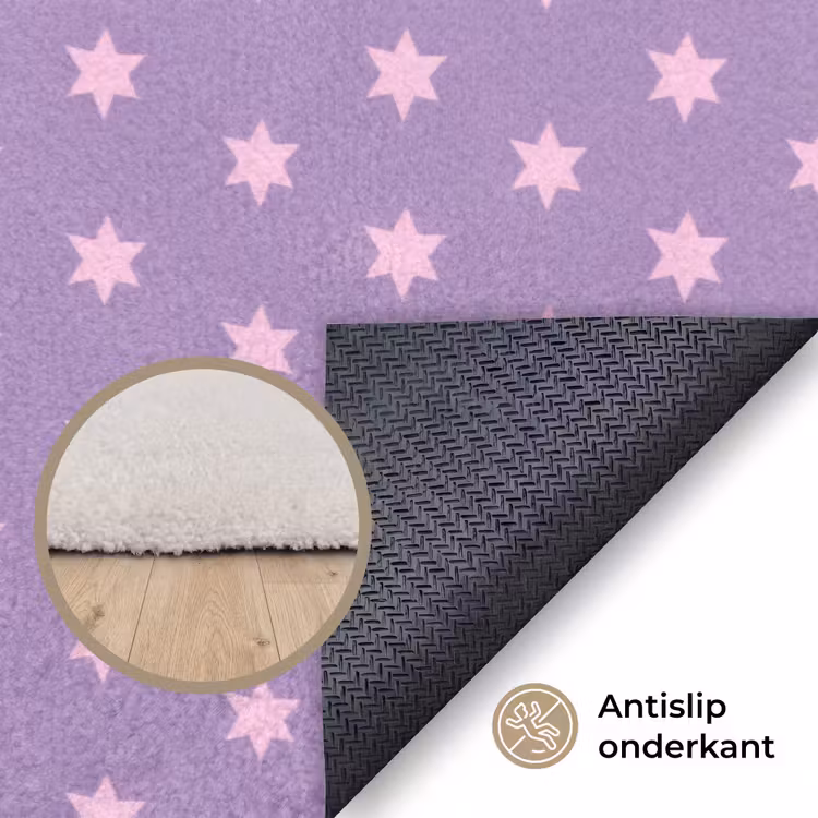 Vloerkleed - Paars - Roze - Sterren - Geometrisch - Patroon — 4
