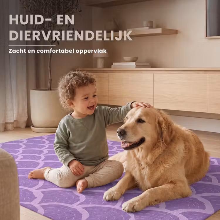 Vloerkleed - Paars - Schubber - Schelpen - Handgetekend - Patroon — 6