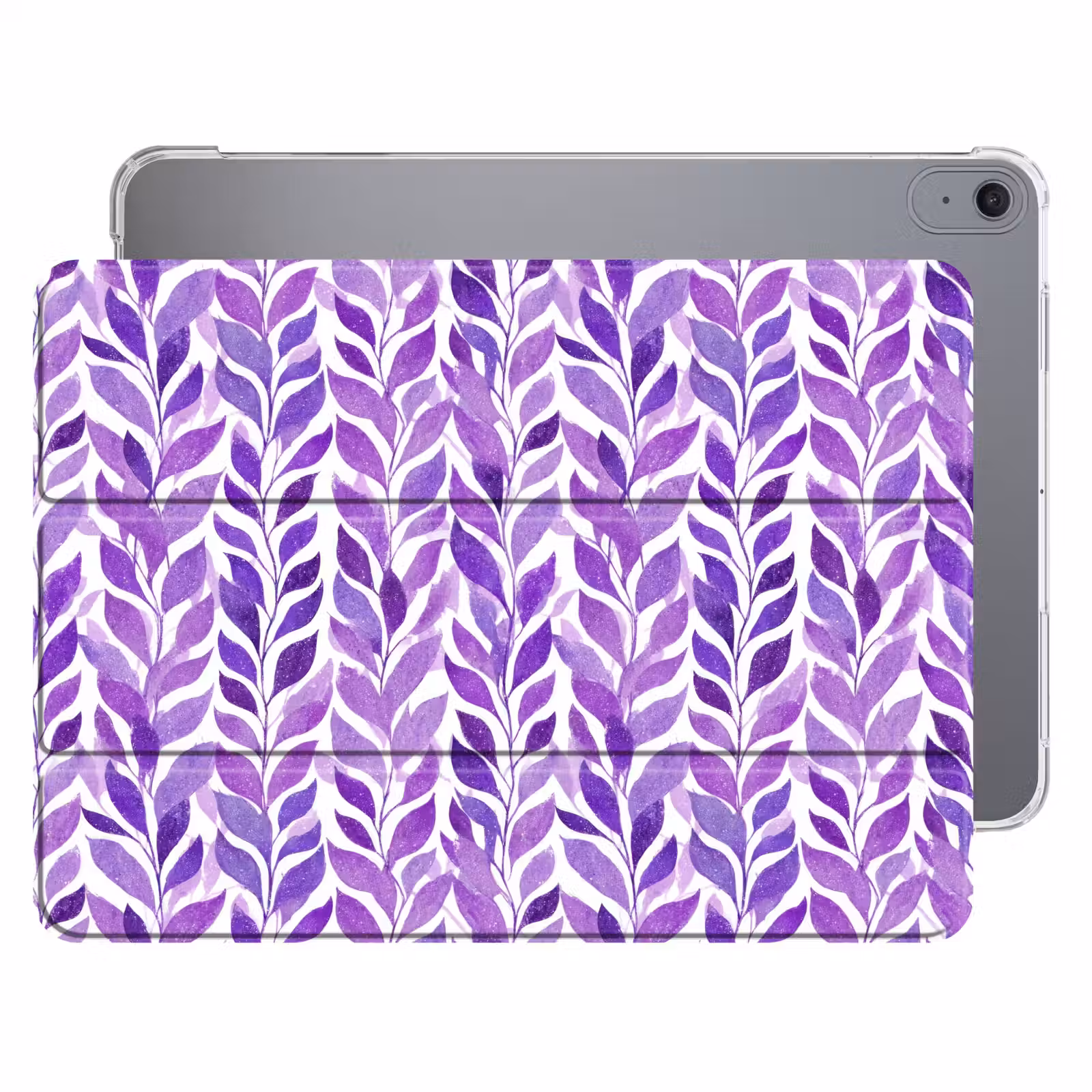 iPad hoes - Paars - Botanisch - Bladeren - Aquarel - Takken - Patroon — 1