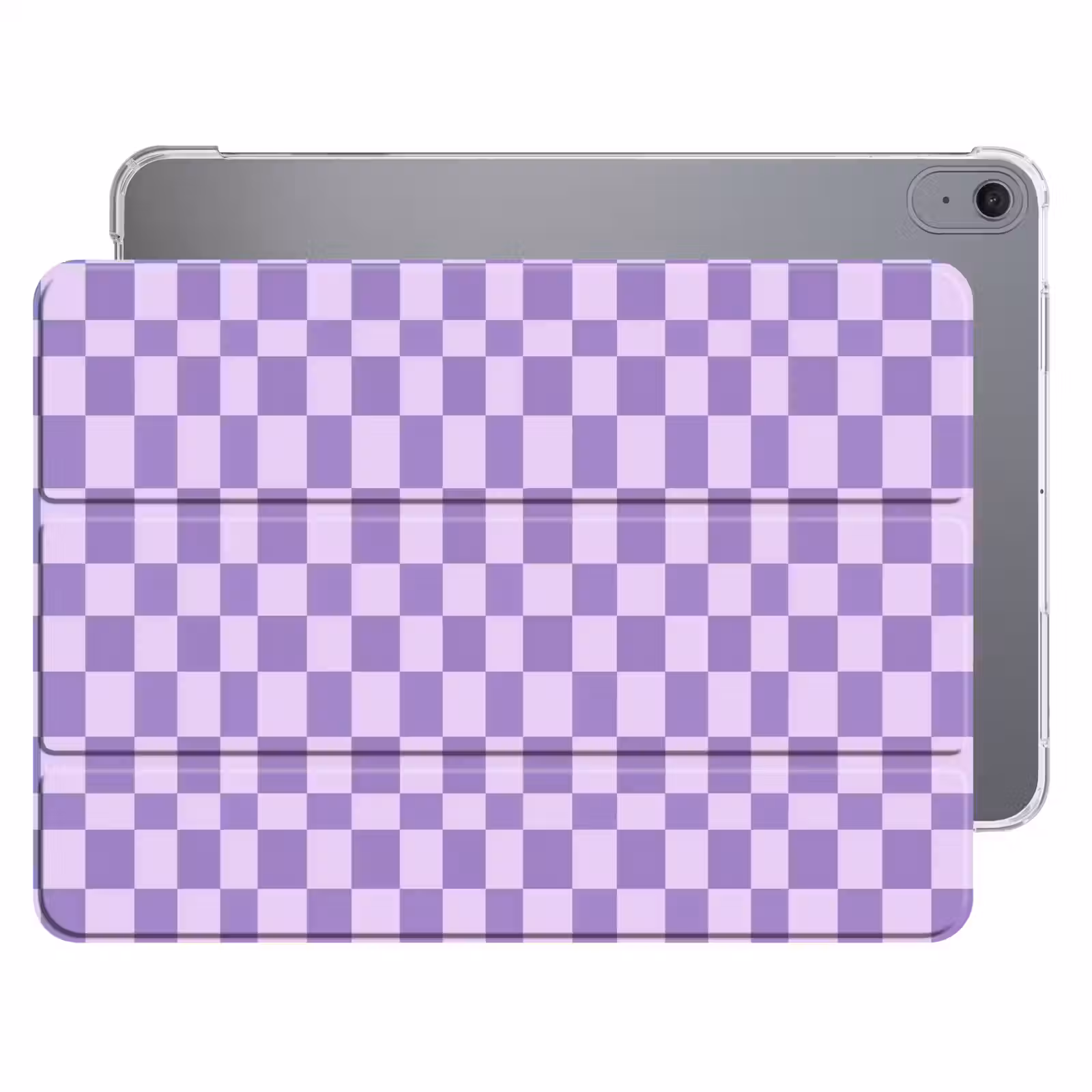 iPad hoes - Paars - Geometrisch - Dambord - Blokken - Patroon — 1