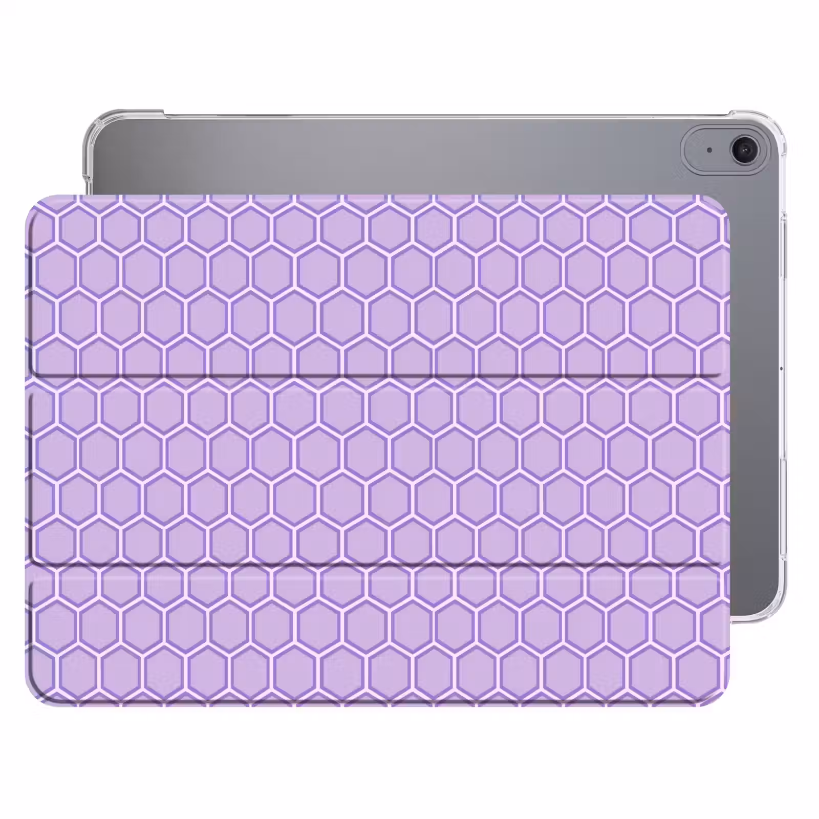 iPad hoes - Paars - Geometrisch - Honeycomb - Bijenraat - Patroon — 1