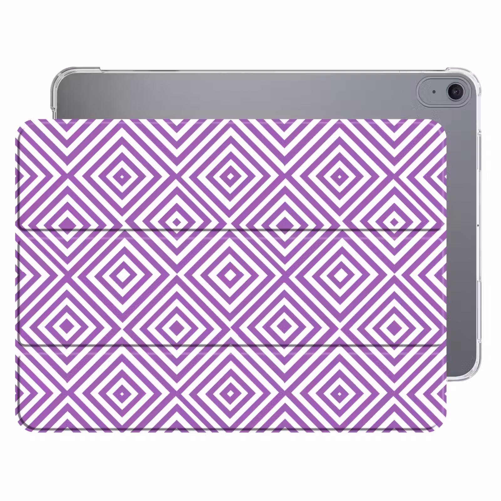 iPad hoes - Paars - Geometrisch - Ruiten - Concentrisch - Patroon — 1