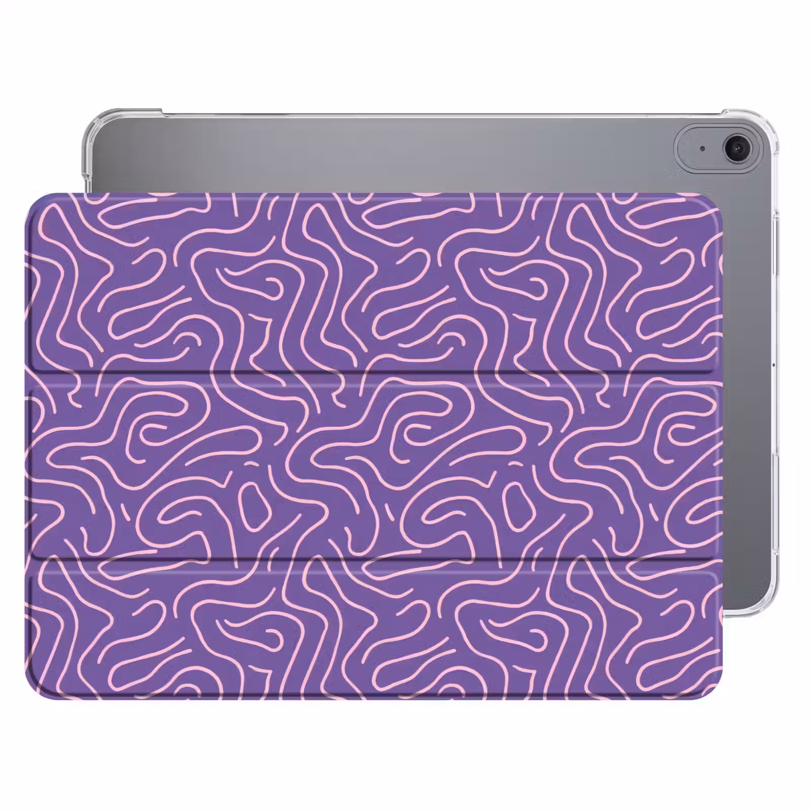 iPad hoes - Paars - Roze - Abstract - Lijnen - Doolhof - Patroon — 1