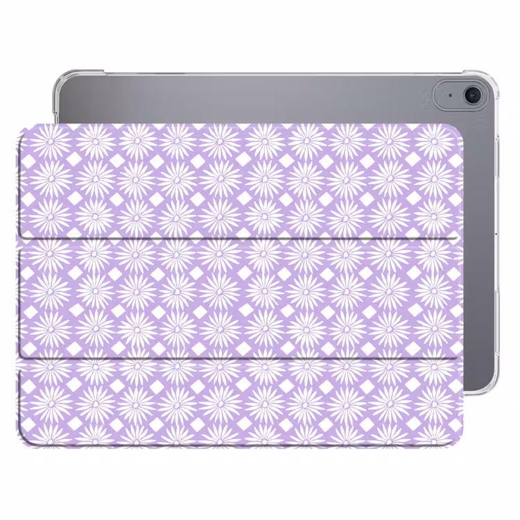iPad hoes - Lila - Botanisch - Bloemen - Margrieten - Patroon — 1