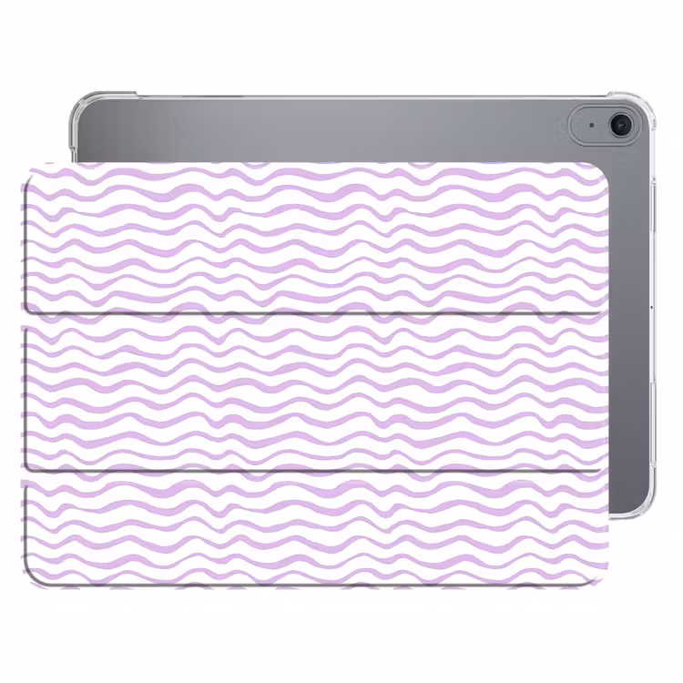 iPad hoes - Lila - Geometrisch - Golfjes - Lijnen - Patroon — 1