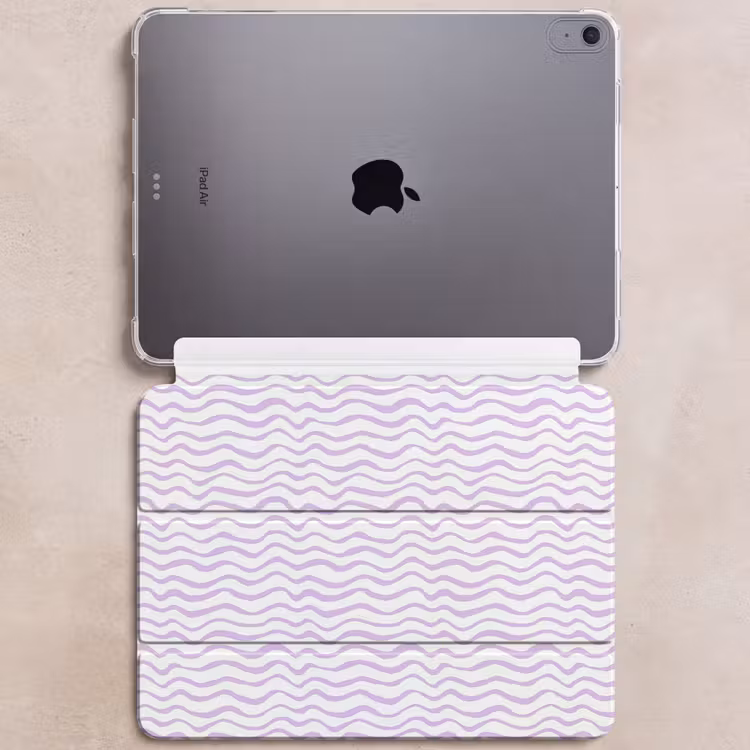 iPad hoes - Lila - Geometrisch - Golfjes - Lijnen - Patroon — 6