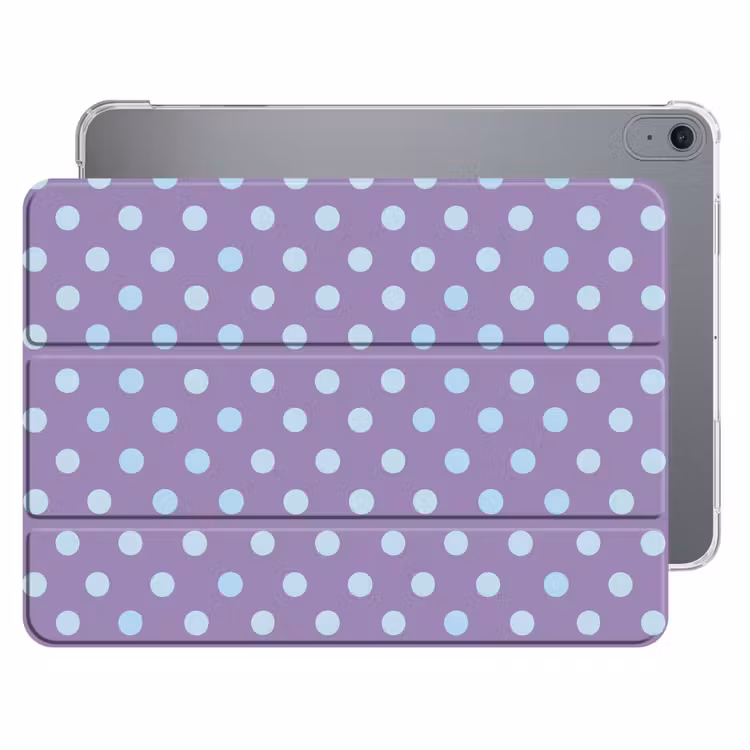 iPad hoes - Paars - Blauw - Geometrisch - Stippen - Polka Dot - Patroon — 1