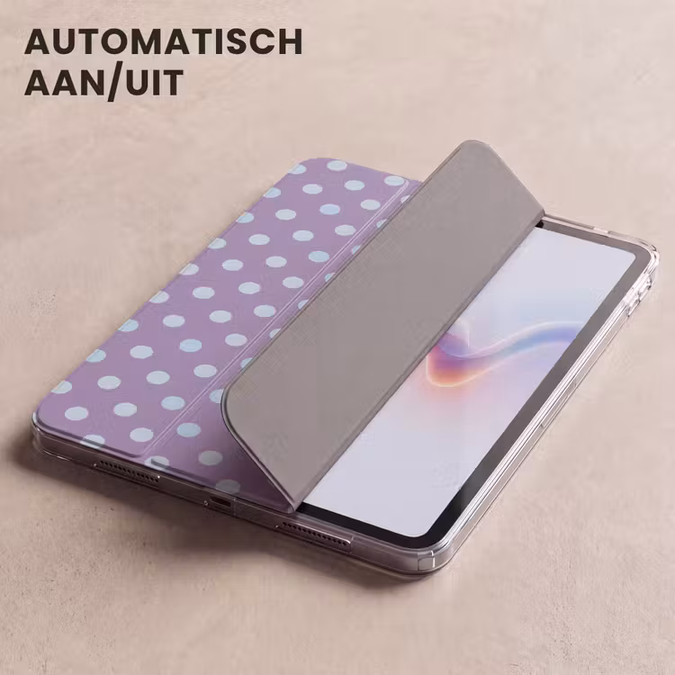 iPad hoes - Paars - Blauw - Geometrisch - Stippen - Polka Dot - Patroon — 5