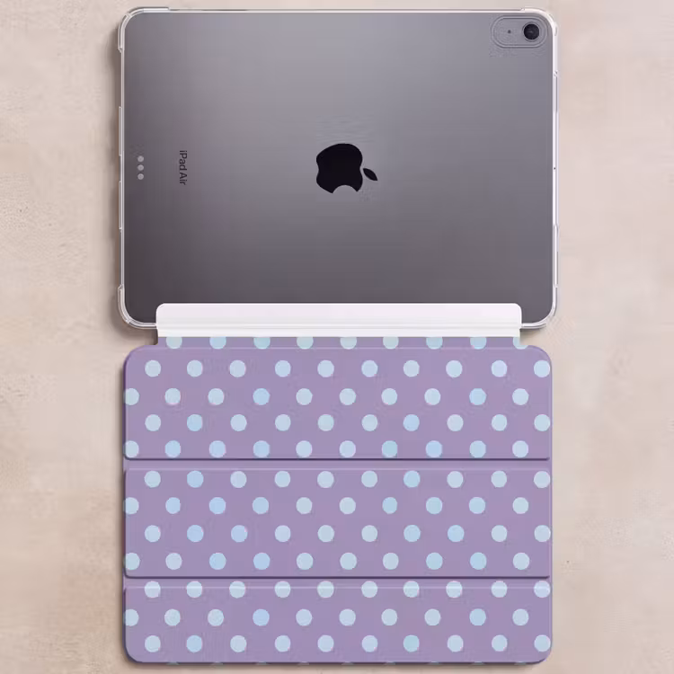 iPad hoes - Paars - Blauw - Geometrisch - Stippen - Polka Dot - Patroon — 6