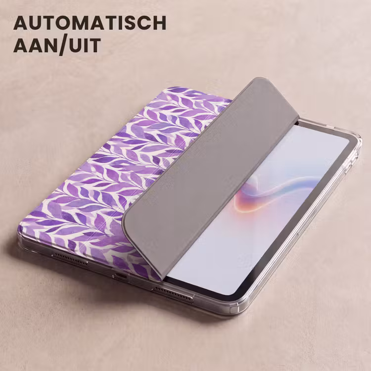 iPad hoes - Paars - Botanisch - Bladeren - Aquarel - Takken - Patroon — 5