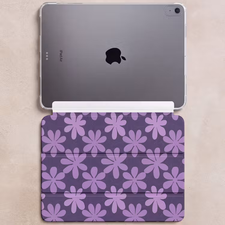 iPad hoes - Paars - Botanisch - Bloemen - Retro - Patroon — 6