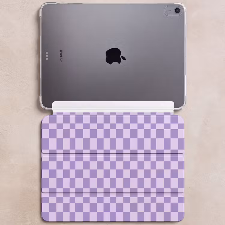 iPad hoes - Paars - Geometrisch - Dambord - Blokken - Patroon — 6