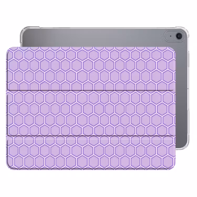 iPad hoes - Paars - Geometrisch - Honeycomb - Bijenraat - Patroon — 1