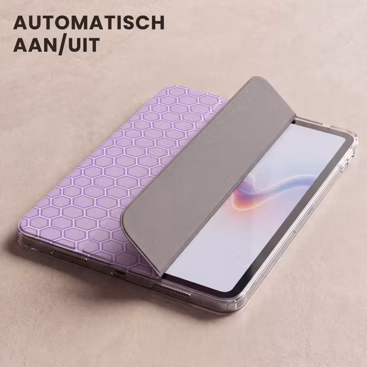 iPad hoes - Paars - Geometrisch - Honeycomb - Bijenraat - Patroon — 5