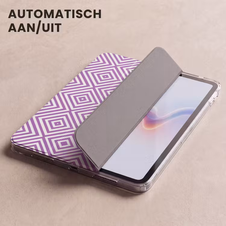 iPad hoes - Paars - Geometrisch - Ruiten - Concentrisch - Patroon — 5