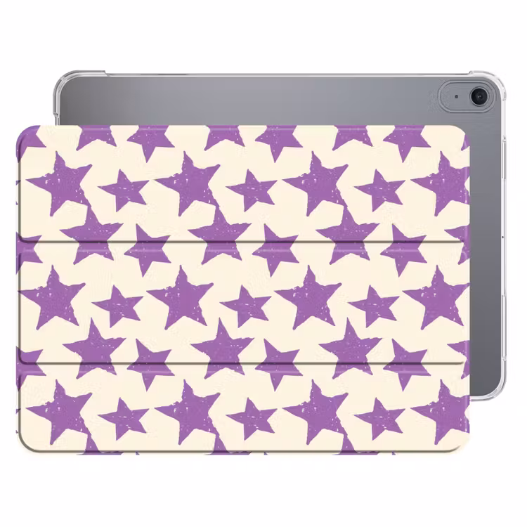 iPad hoes - Paars - Geometrisch - Sterren - Stempel - Patroon — 1