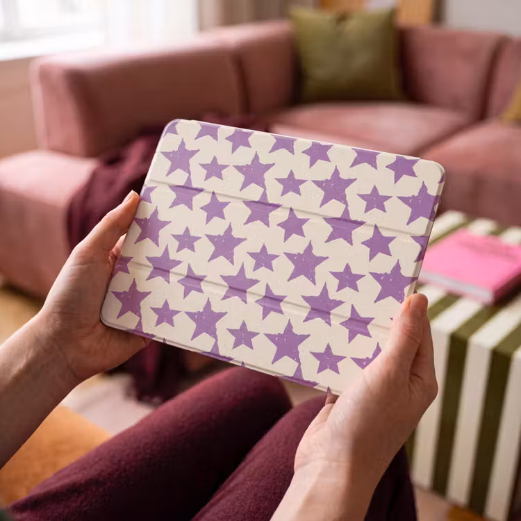 iPad hoes - Paars - Geometrisch - Sterren - Stempel - Patroon — 4