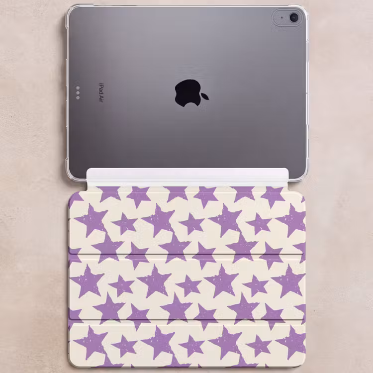 iPad hoes - Paars - Geometrisch - Sterren - Stempel - Patroon — 6