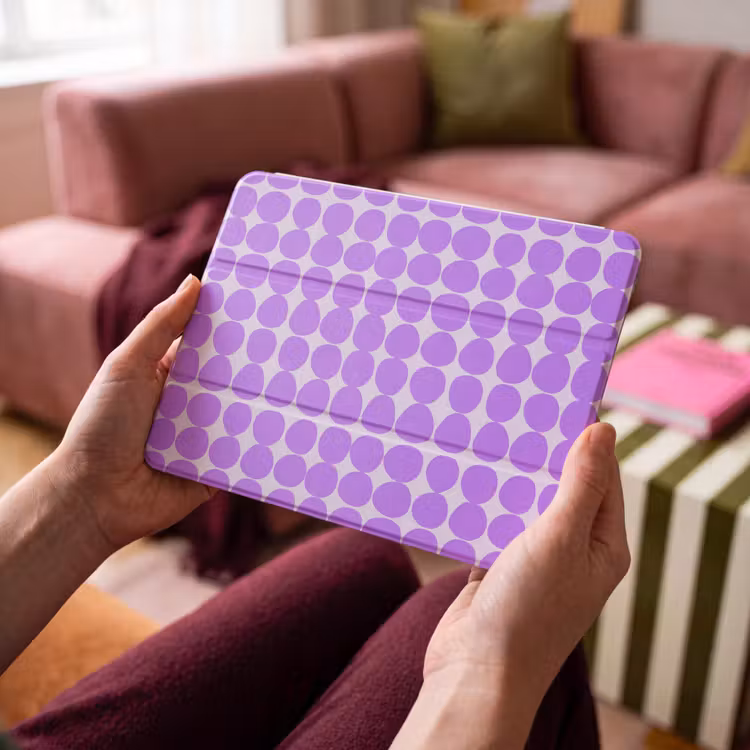 iPad hoes - Paars - Geometrisch - Stippen - Polka Dot - Patroon — 4