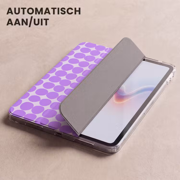 iPad hoes - Paars - Geometrisch - Stippen - Polka Dot - Patroon — 5