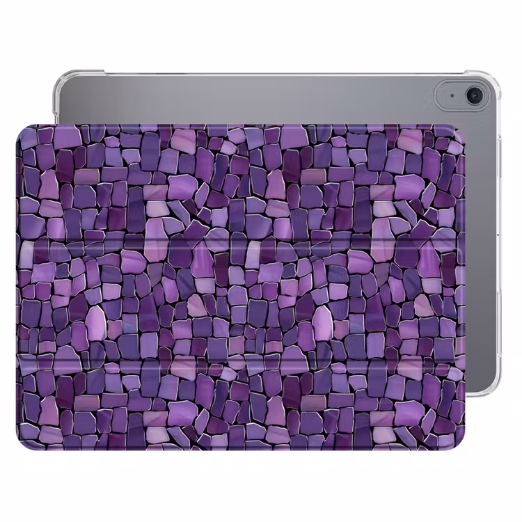 iPad hoes - Paars - Mozaïek - Scherven - Steen - Patroon — 1