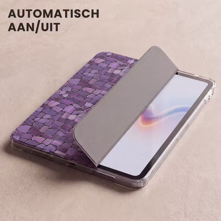 iPad hoes - Paars - Mozaïek - Scherven - Steen - Patroon — 5