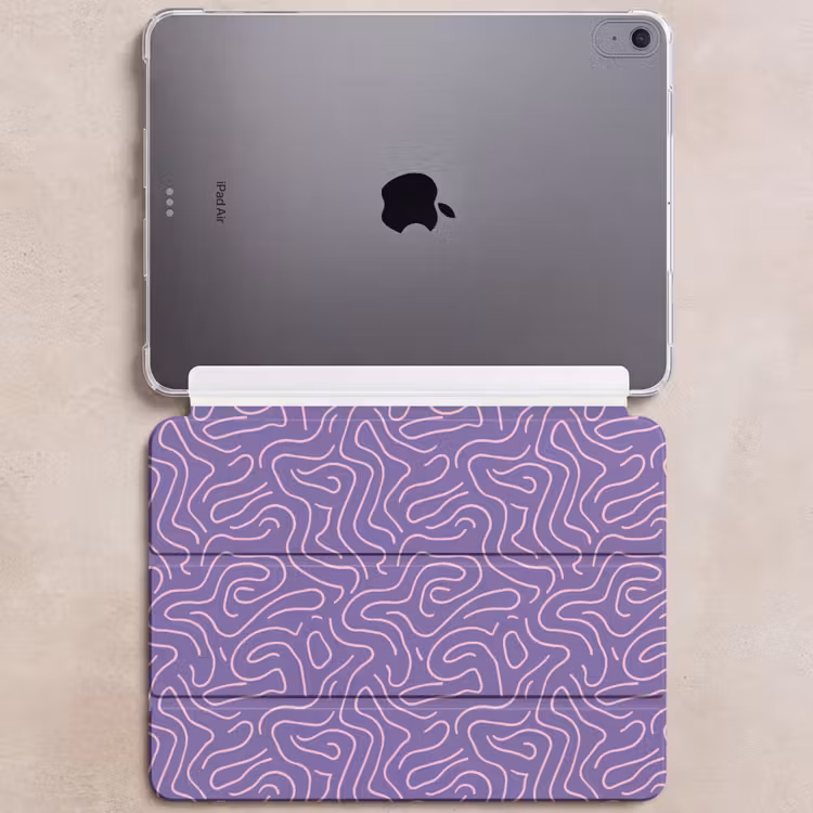 iPad hoes - Paars - Roze - Abstract - Lijnen - Doolhof - Patroon — 6