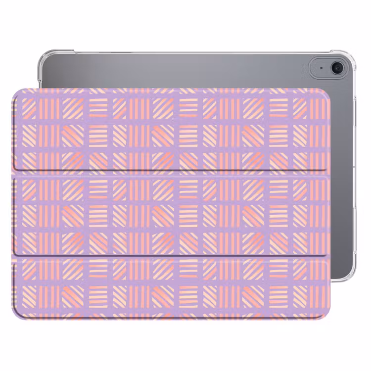 iPad hoes - Paars - Roze - Geometrisch - Strepen - Blokken - Patroon — 1