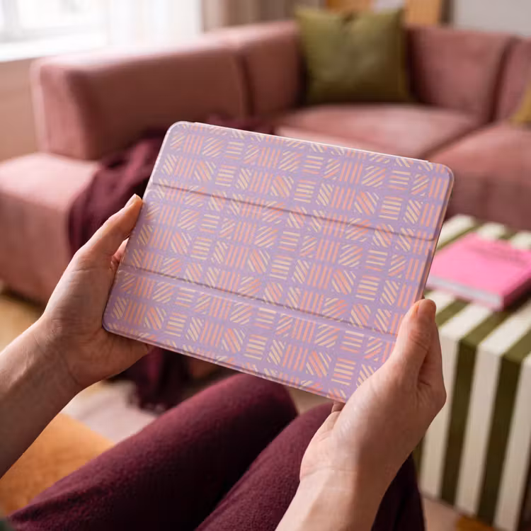 iPad hoes - Paars - Roze - Geometrisch - Strepen - Blokken - Patroon — 4