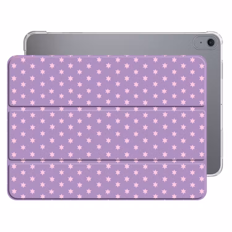 iPad hoes - Paars - Roze - Sterren - Geometrisch - Patroon — 1