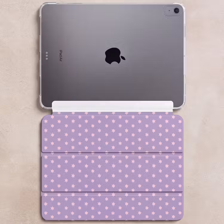 iPad hoes - Paars - Roze - Sterren - Geometrisch - Patroon — 6